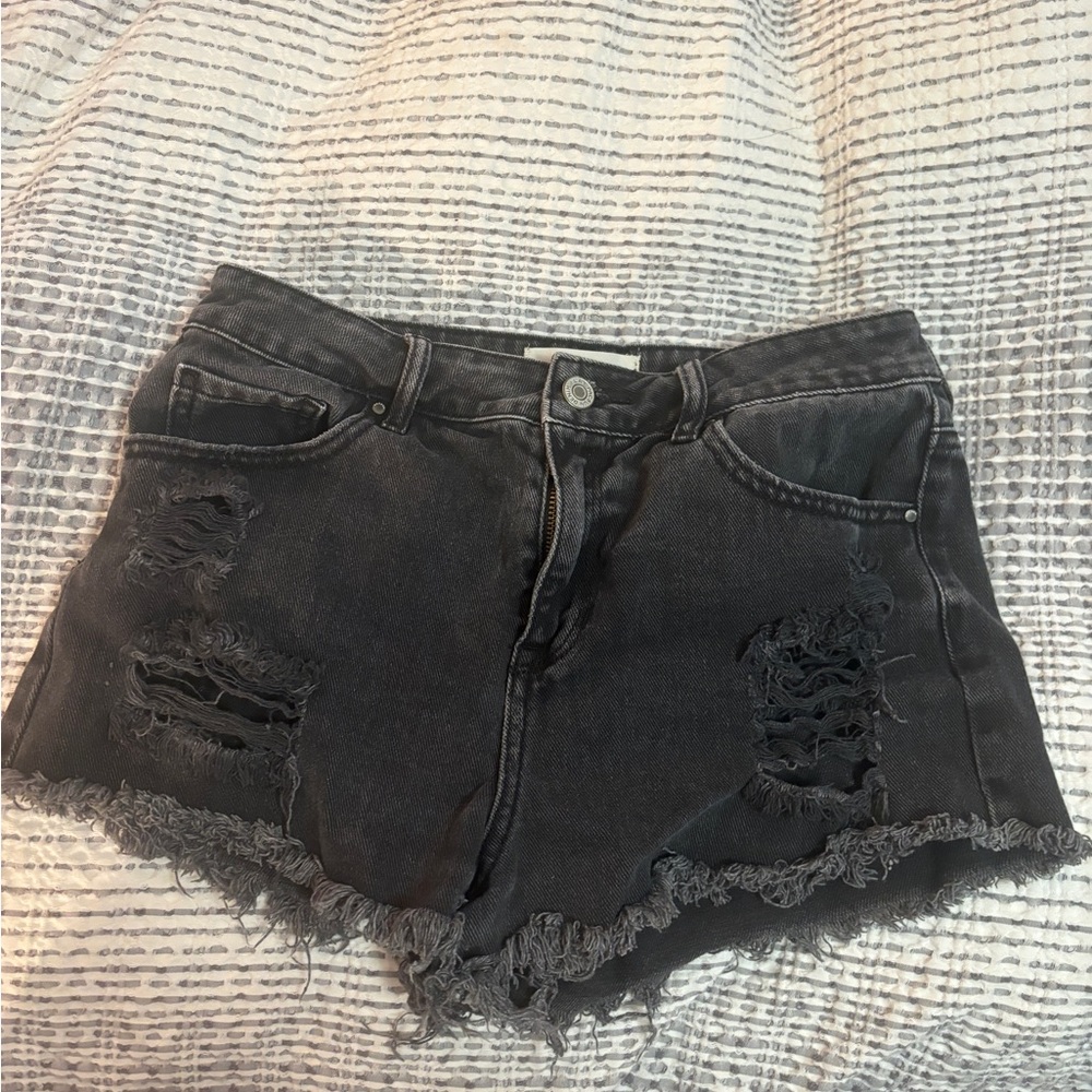NWOT pacsun black high rise denim shorts